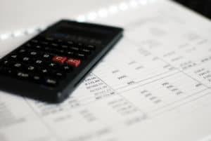 masters in accounting financial documents and calculator