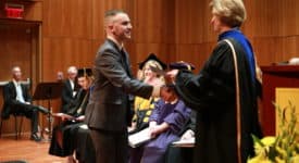 School of Education student receives award from Dean Ward at Honors Convocation