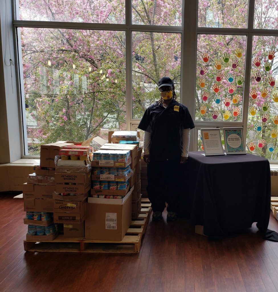 sodexo employee with food donations