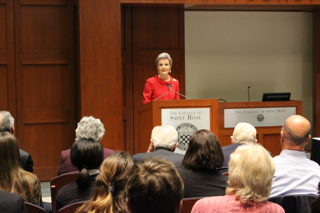 Loretta Preska '70 during the Jurist-in-Residence lecture in 2017