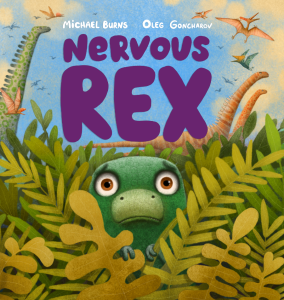 Nervous Rex book cover with picture of dinosaur